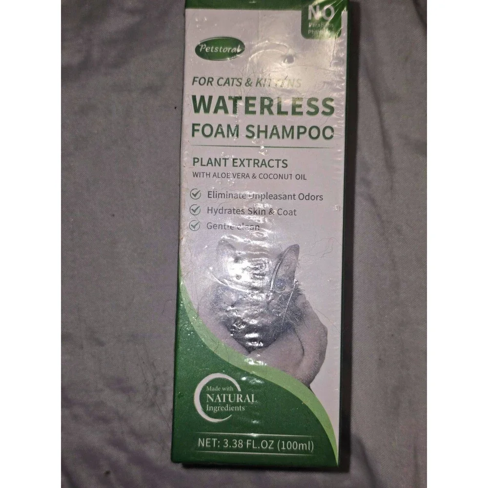 Petstoral Waterless Foam Shampoo for Cats & Kittens Aloe Coconut 100ml Green